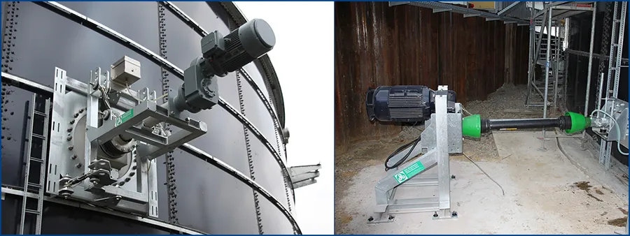 Biogasrührwerke für großes Gärrestlager